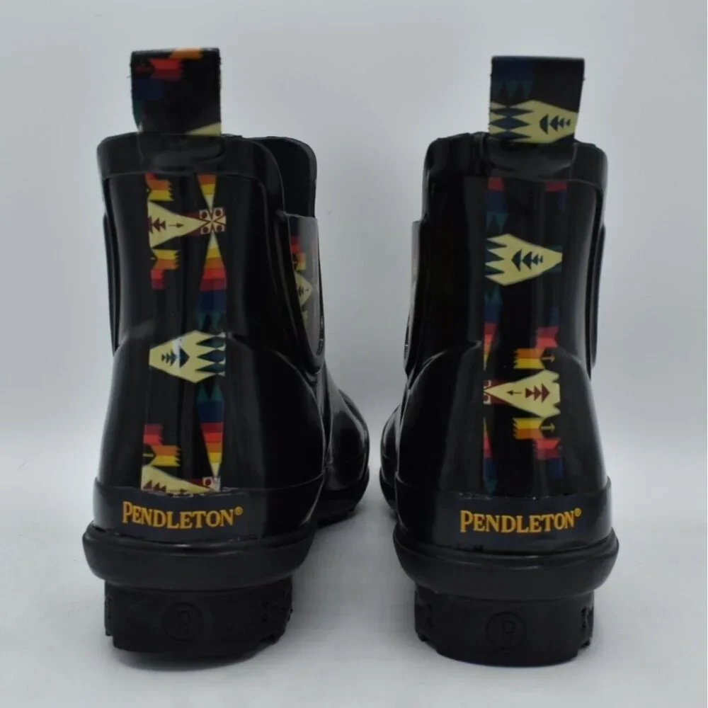 Pendleton Tucson Rain Boots Women Size 7 Black New Waterproof Chelsea Ankle Boot